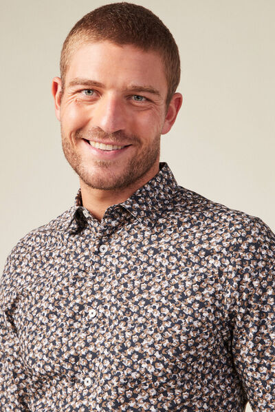 Chemise éco-responsable bleu marine homme