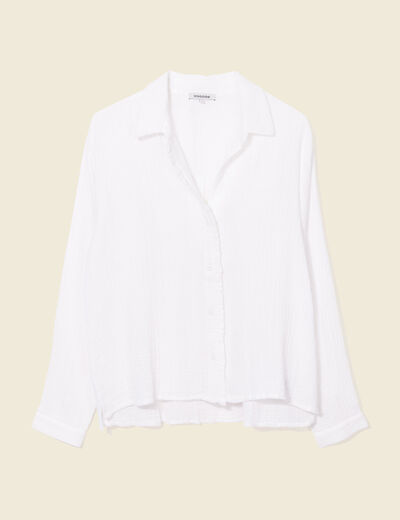 Chemise manches longues blanc femme