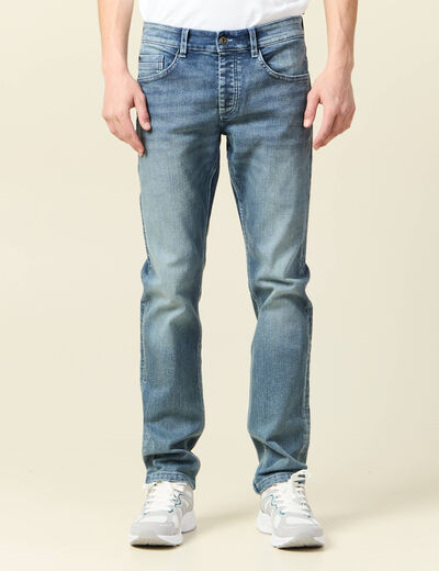 Jeans straight 5 poches denim dirty homme