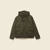 Parka droite courte &agrave; capuche vert kaki homme