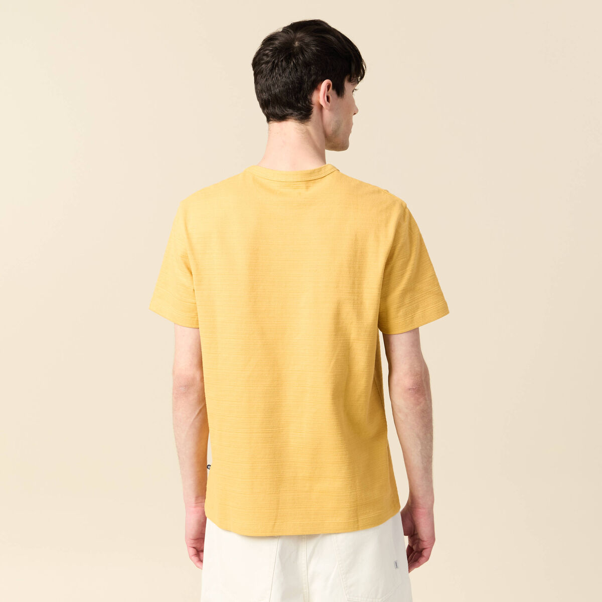 T-shirt manches courtes jaune moutarde homme