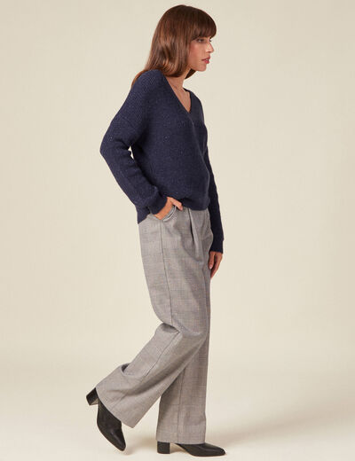 Pull éco-responsable bleu marine femme