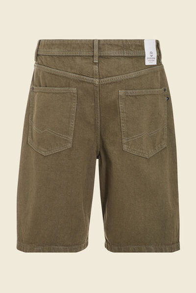 Bermuda large 5 poches vert kaki homme