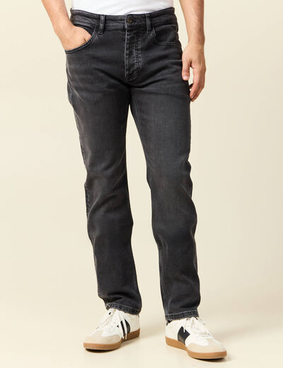 Jeans straight 5 poches denim gris homme