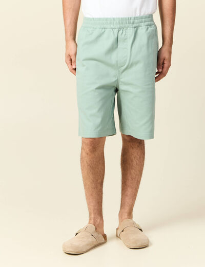 Bermuda droit vert olive homme