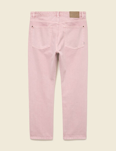 Jeans straight longueur 32 en coton rose homme