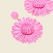 Boucles d'oreilles pendantes rose fushia femme