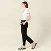Pantalon droit à coulisse noir femme