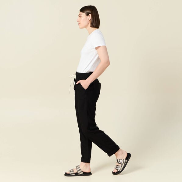 pantalon droit a coulisse noir femme Pantalon droit à coulisse noir femme