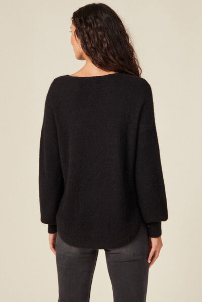 Pull éco-responsable noir femme