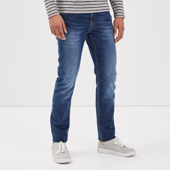 Jeans straight denim stone homme