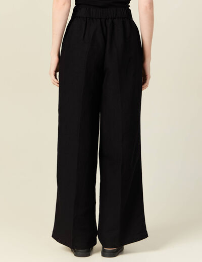 Pantalon large fluide noir femme