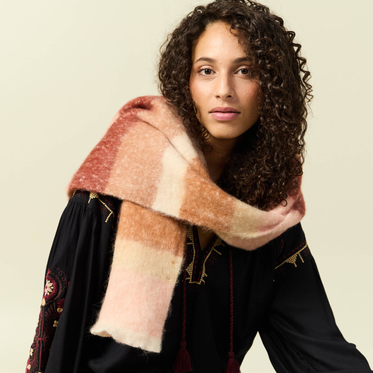 &Eacute;charpe vieux rose femme