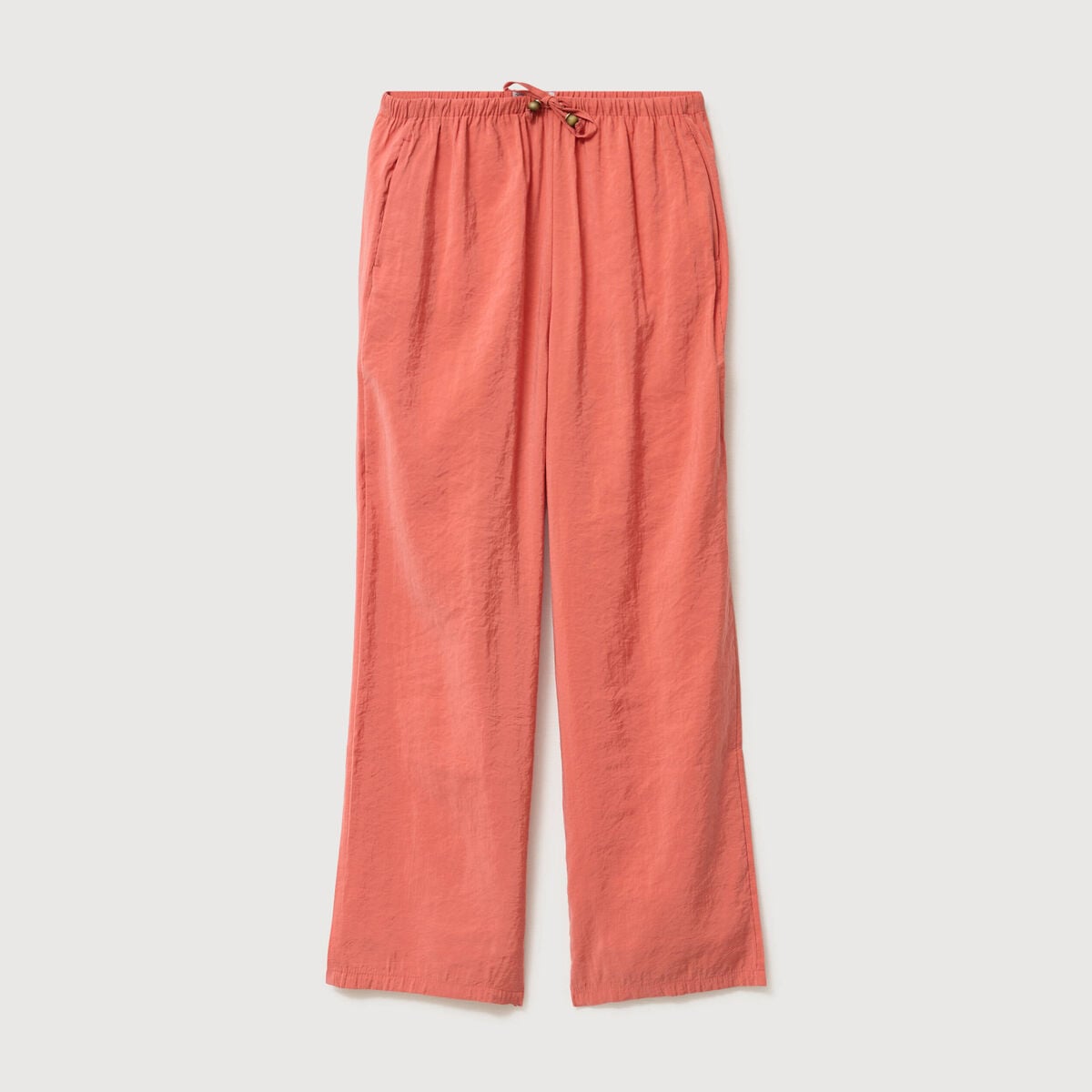 Pantalon large taille standard fluide rouge fonc&eacute; femme