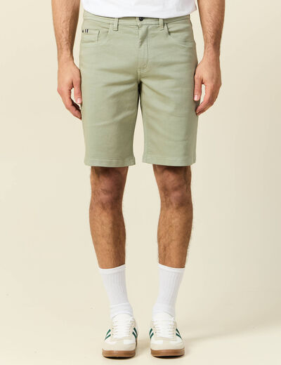Bermuda droit 5 poches vert olive homme