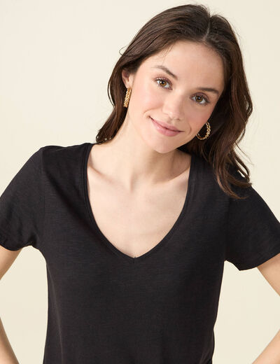 T-shirt manches courtes noir femme