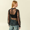 Chemise en dentelle manches longues noir femme