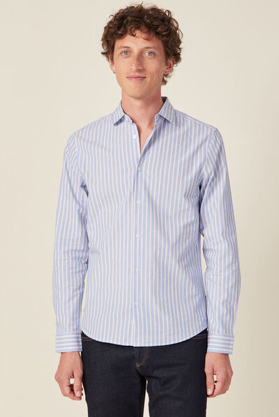 Chemise manches longues bleu ciel homme