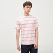 T-shirt ample ray&eacute; avec broderie rose clair homme