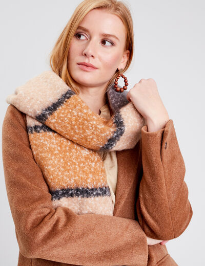 Écharpe marron cognac femme