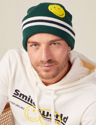 Bonnet SmileyWorld vert foncé homme