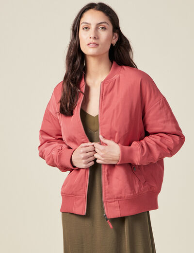 Blouson bomber ample terracotta femme