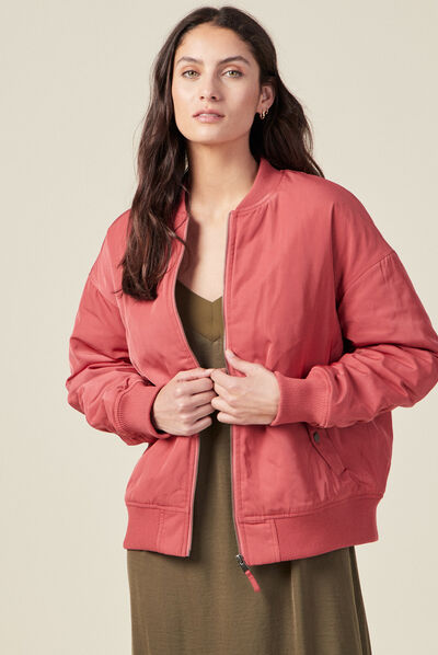 Blouson bomber ample terracotta femme