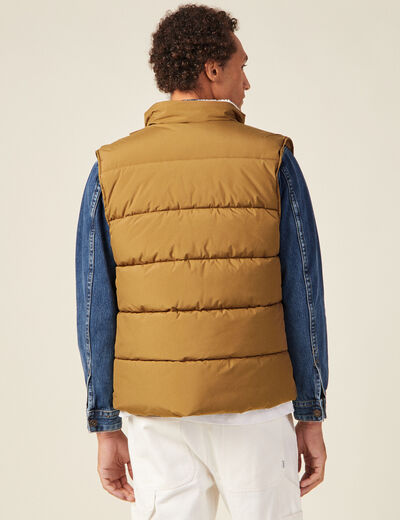 Doudoune droite sans manches beige homme