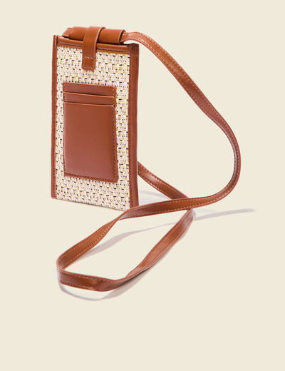 Pochette de téléphone marron femme