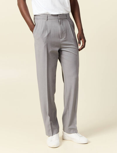 Pantalon chino large gris foncé homme