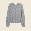 Gilet manches longues ajouré gris clair femme
