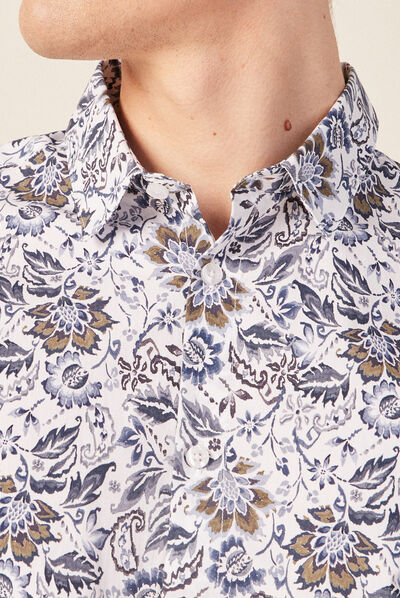 Chemise à manches longues blanc homme