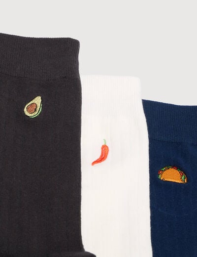 Lot de 3 paires chaussettes hautes vert kaki homme
