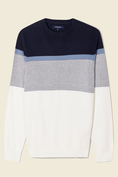 Pull manches longues ecru homme
