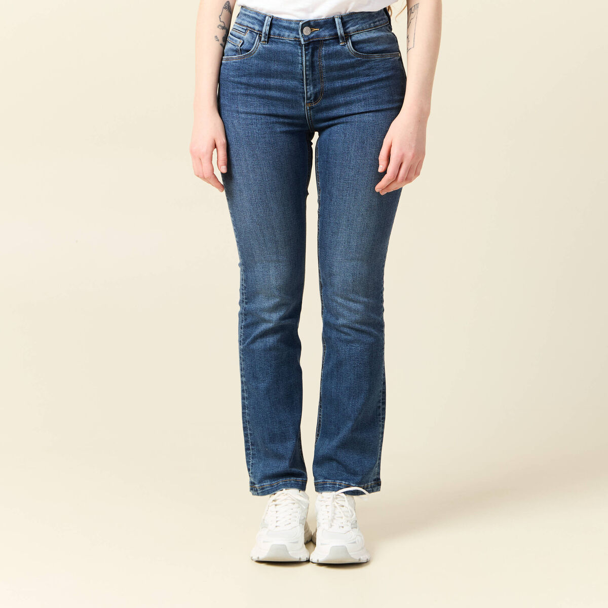 Jeans bootcut denim stone femme