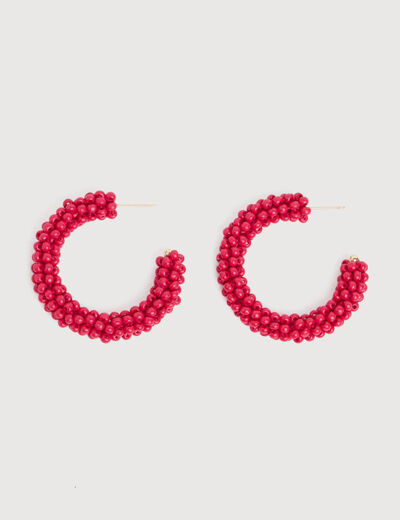 Boucles d'oreilles cr&eacute;oles rose femme