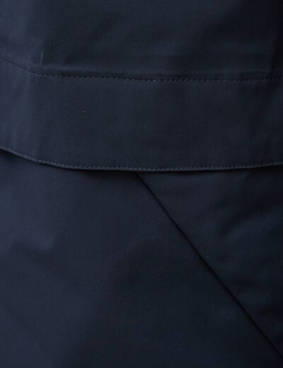 Blouson droit &agrave; capuche doubl&eacute; bleu marine homme