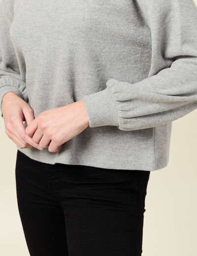 Sweat manches longues oversize gris femme