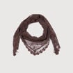 Foulard en dentelle marron fonc&eacute; femme