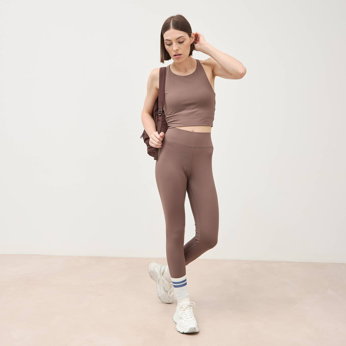 Leggings marron femme