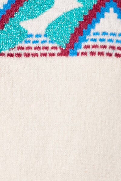 Pull manches longues bleu turquoise femme