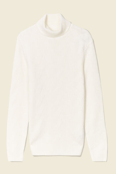 Pull manches longues ecru homme