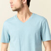 T-shirt manches courtes homme bleu pétrole homme