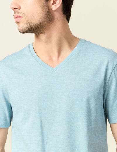 T-shirt manches courtes homme bleu pétrole homme