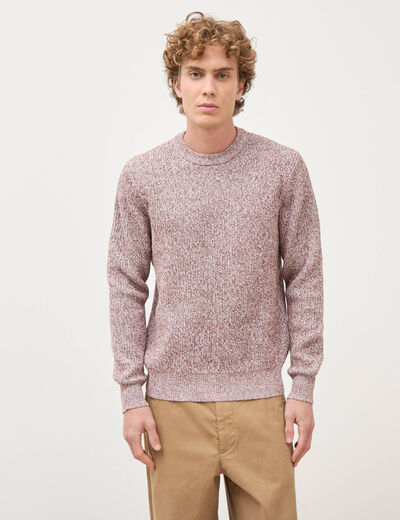 Pull manches longues marron fonc&eacute; homme