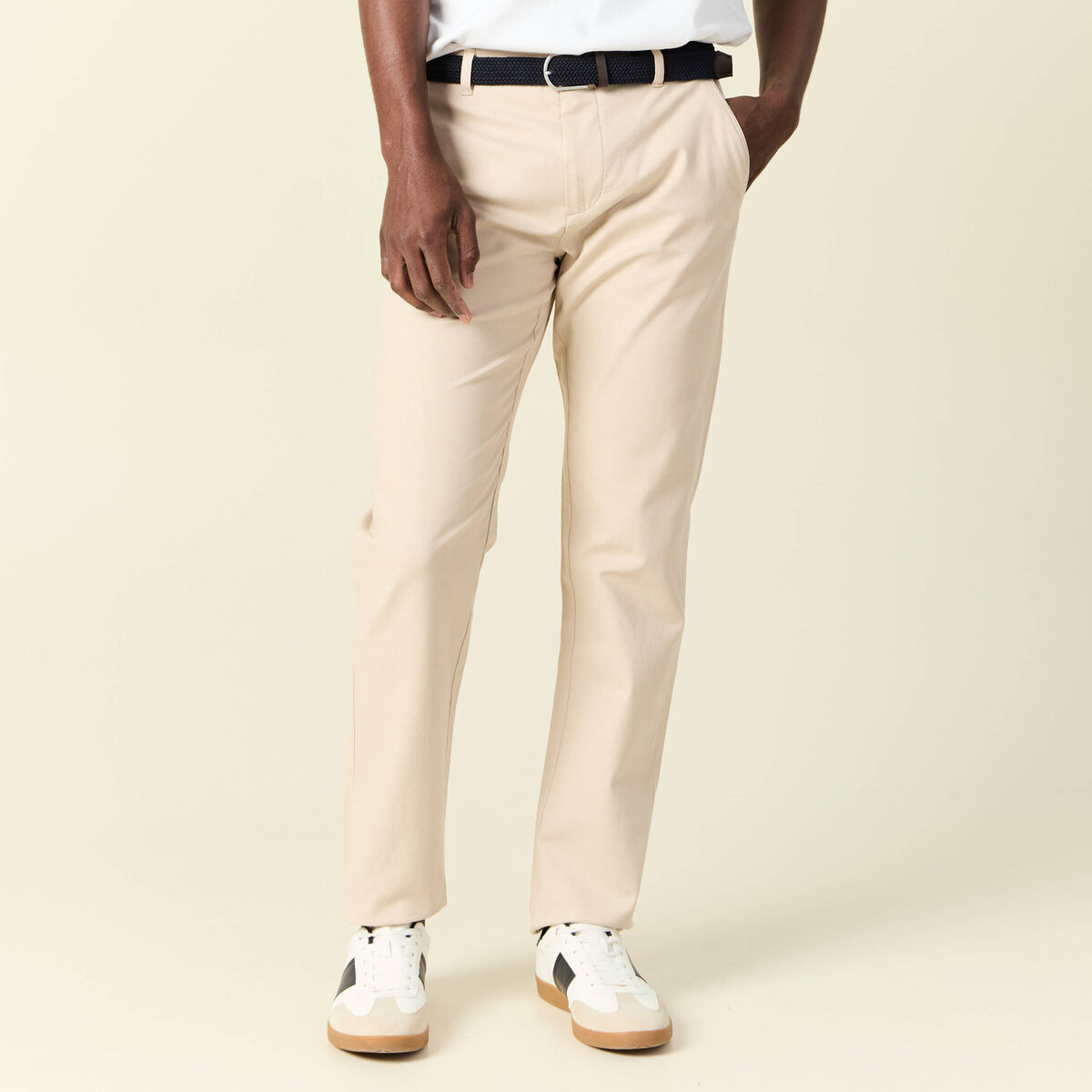 Pantalon chino straight sable homme