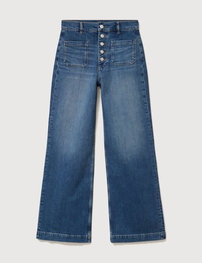 Jeans bootcut taille haute denim stone femme