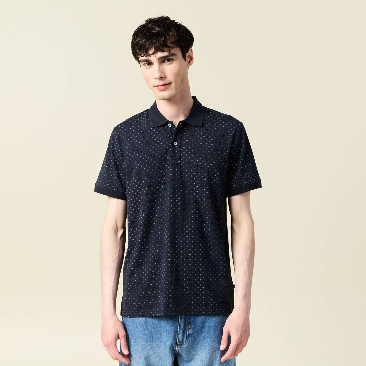Polo éco-responsable bleu homme