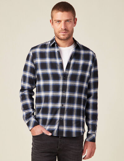 Chemise manches longues bleu electrique homme
