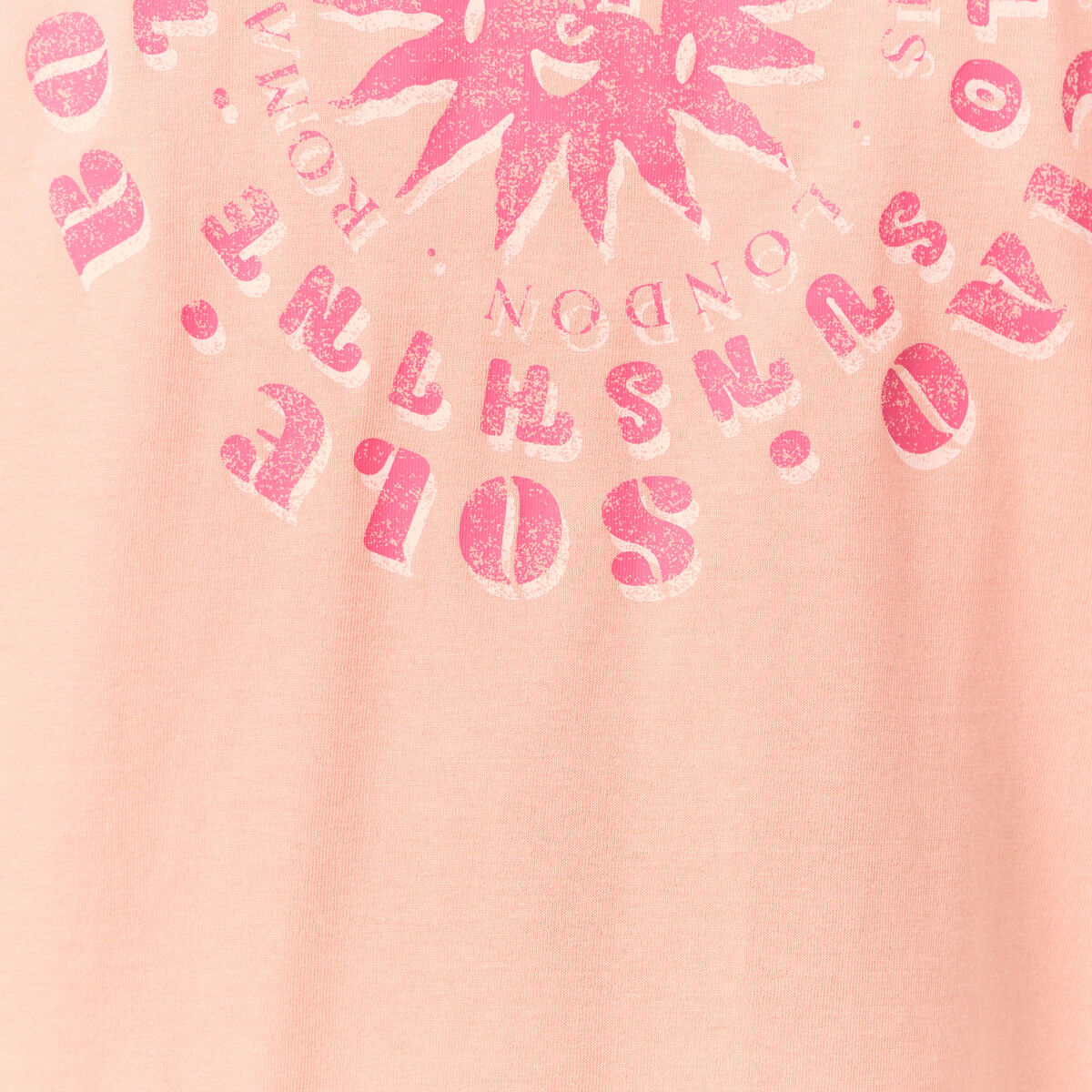 T-shirt en coton manches courtes rose corail femme